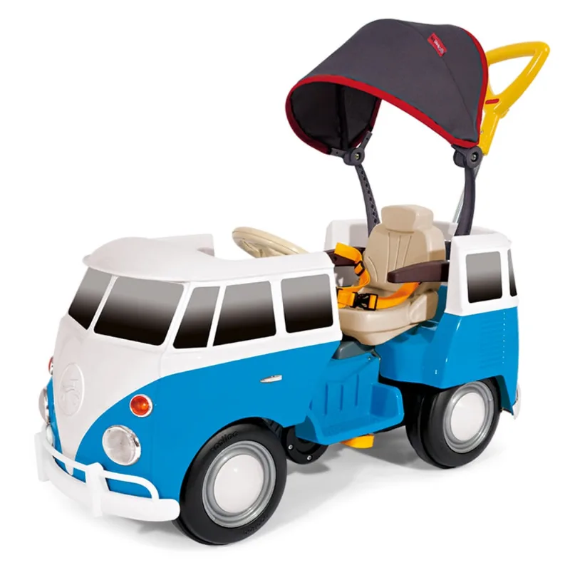 Carrinho Antigo Classico Kombi Azul Passeio De Empurrar - Poliplac - POLIPLAC
