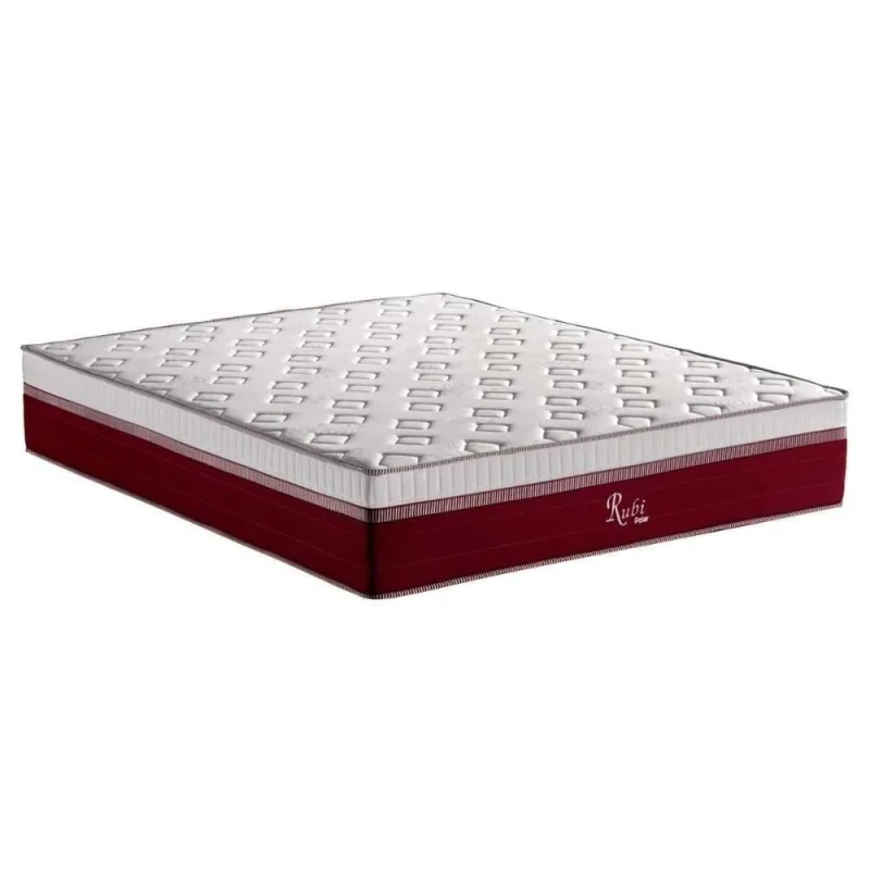 Colchão Casal Mola Ensacada D28 Euro Pillow Rubi One Face 138x188x30CM Bege Colchões Polar - OUTRAS - Colchões