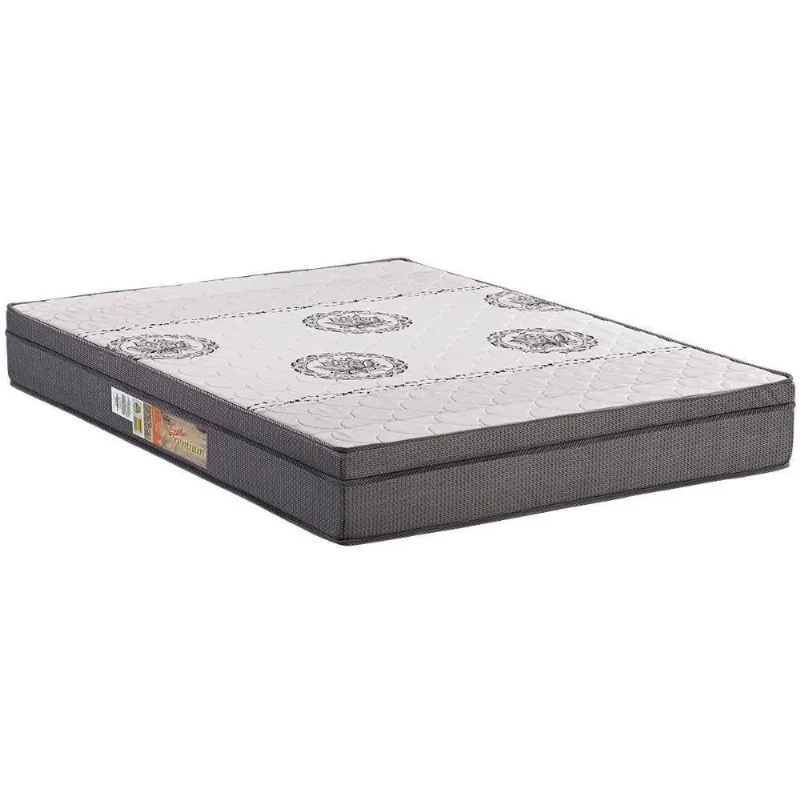 Colchão Viúva Espuma D28 Ortopédico Orthopremium Euro Pillow 128x188cm Cinza Colchões Polar