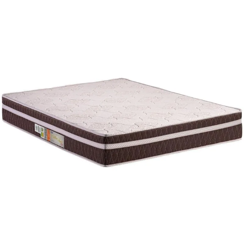 Colchão Casal Espuma Ortopédico Orthoface Vip D28 Euro Pillow 138x188x25cm Marrom