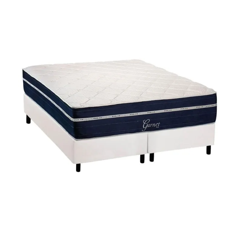 Conjunto Box King: Colchão Molas Ensacadas Garnet + Base CRC Courano White (193x203) - OUTRAS