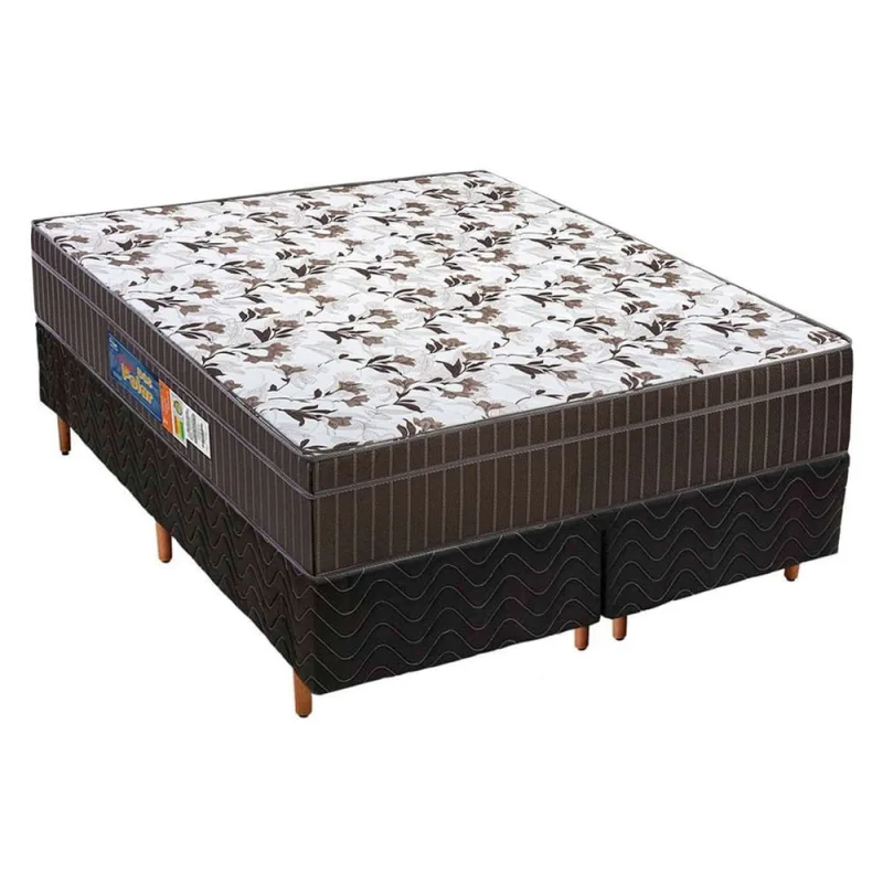 Cama Box Queen: Colchão Ortopédico Polar D28/EP Anatômico Orthoface + Base crc Rústico Black(158x198) - Polar - Móveis