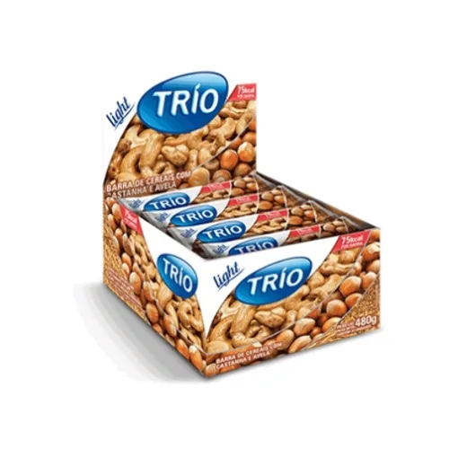Barra De Cereal Trio Avelã E Castanha Light 24unidade X - TRIO