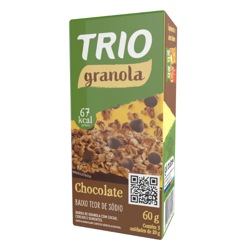 Barrade Cereal Trio Granola e Chocolate C/ 3 Unid de 20g Cada