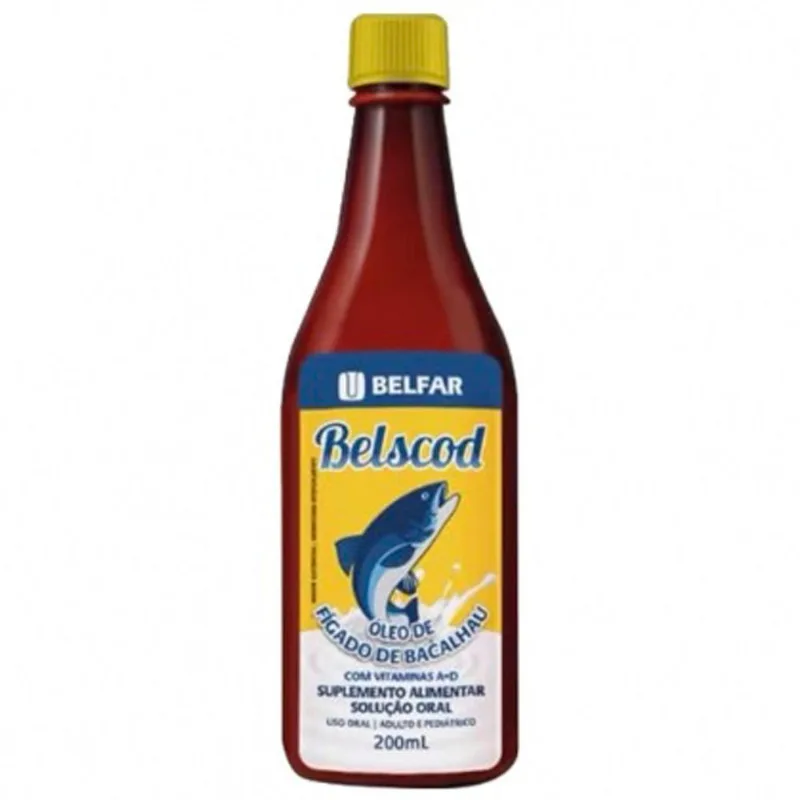 Belscod Óleo de Fígado de Bacalhau 200ml Suplemento Alimentar Solução Oral Belfar