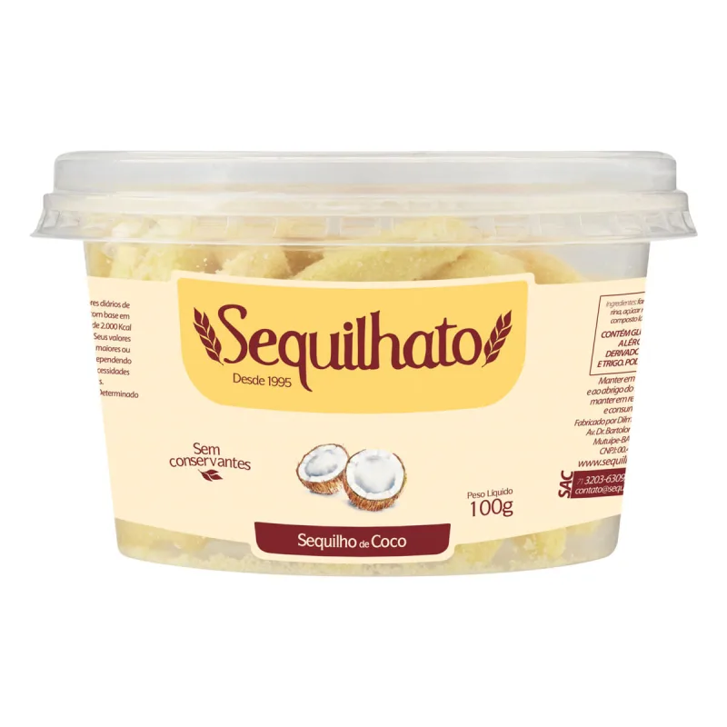 Biscoito Sequilho de Coco Sequilhato Pouch 100g - Sequilhato