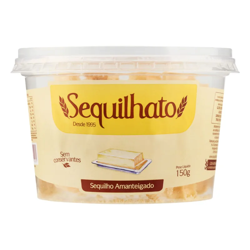 Biscoito Sequilho Amanteigado Sequilhato Pote 150g - Sequilhato - Padaria
