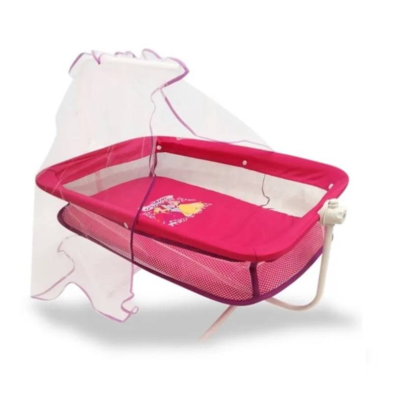 Berço balanço shine princess para boneca com mosquiteiro