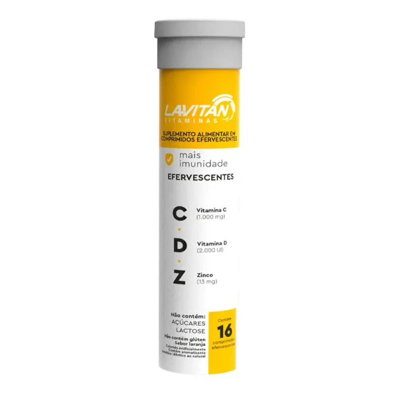 Suplemento Alimentar Lavitan Sabor Laranja sem Açúcar 16 Comprimidos - Lavitan - Complemento Alimentar