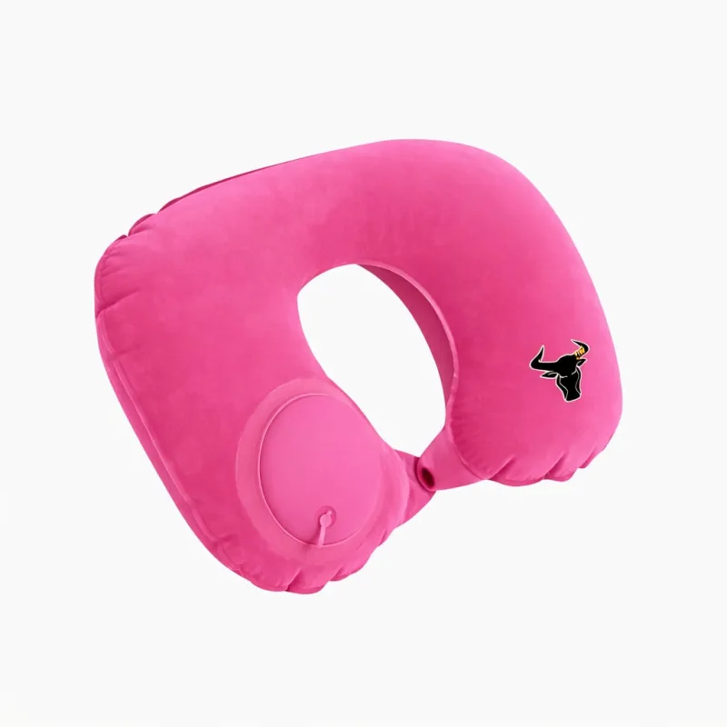 Travesseiro Almofada de Pescoço Inflável e Portátil - Rosa - Genérica - Cama, Mesa E Banho