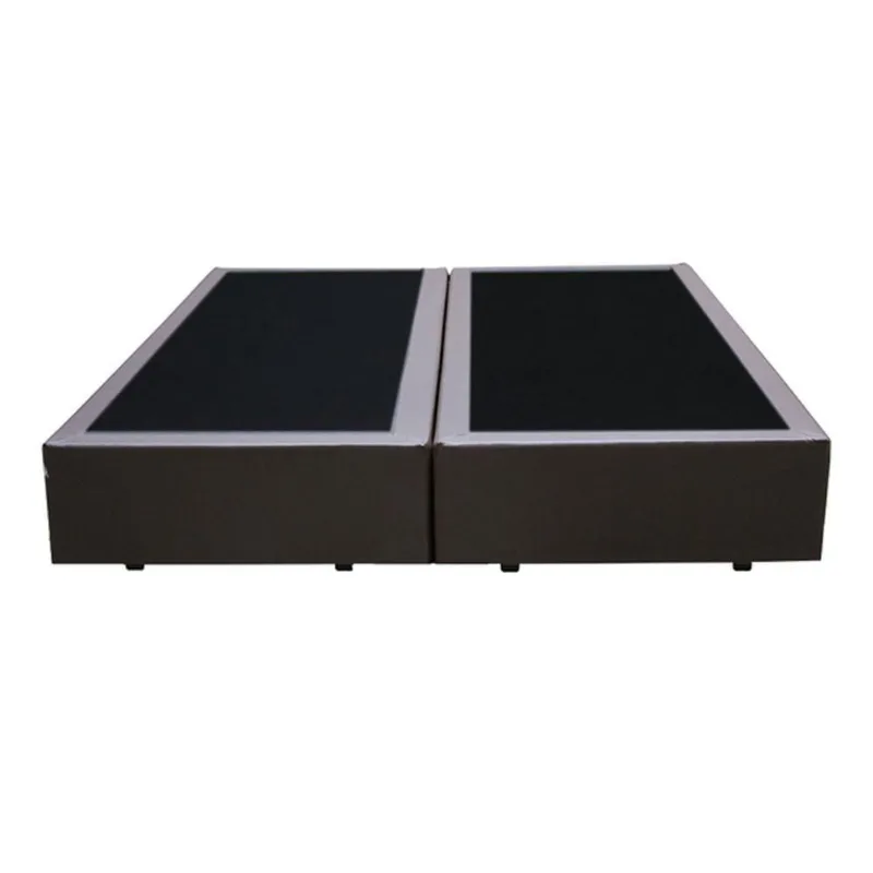 Base Box Casal Bipartido Cinza Sintético 138x188
