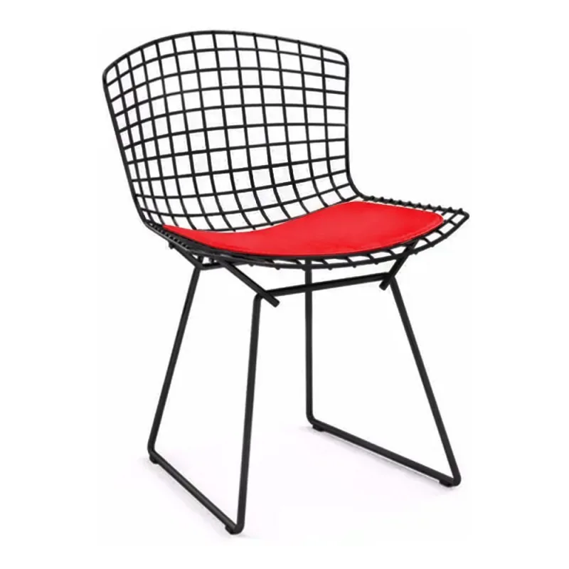 Cadeira Bertoia Preta Com Assento Vermelho - OUTRAS - Móveis