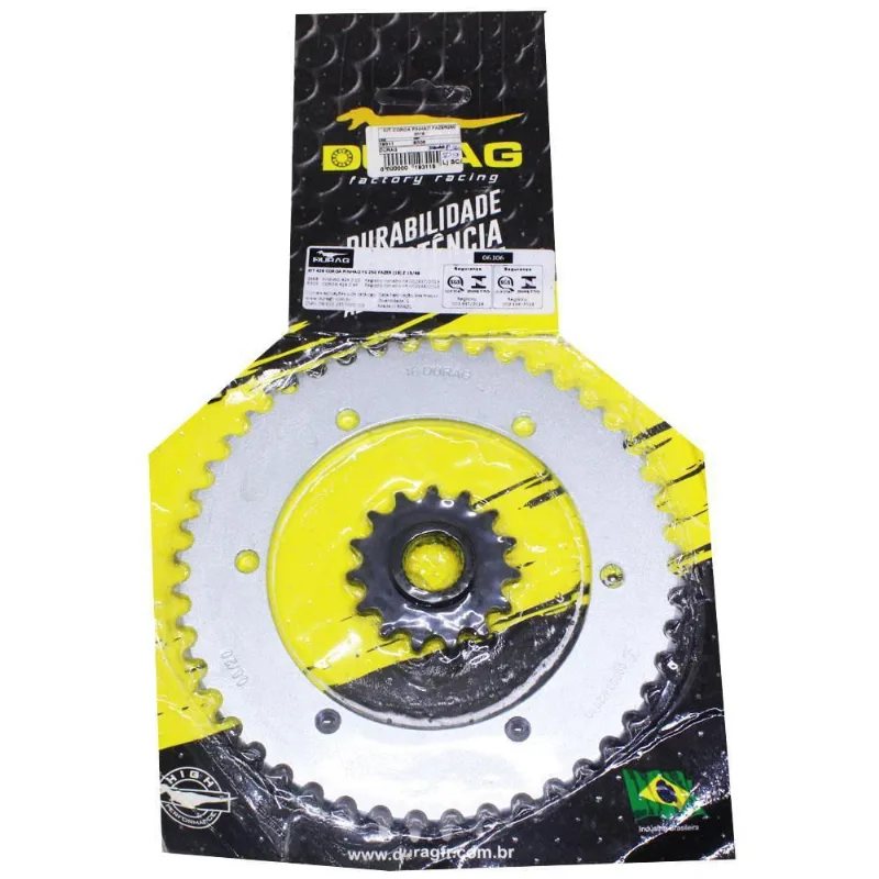 Kit Coroa E Pinhão Yamaha Fazer 250 2018 Em Diante Durag