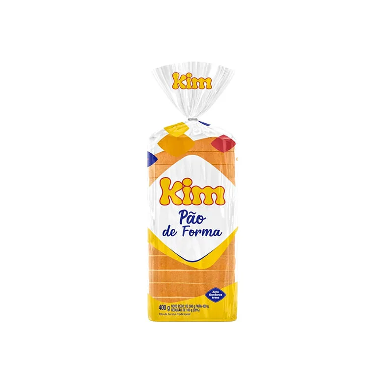 Pão de Forma Kim Zero Lactose Tradicional 400g - Kim - Padaria