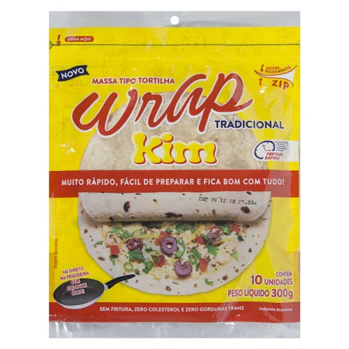 Massa Tortilha Tradicional Kim Pacote 300g 10 Unidades - KIM - Mercearia