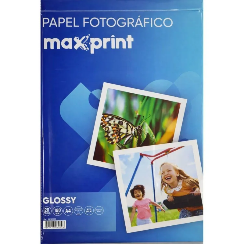Papel Fotográfico Glossy A4 20FLS 180GR - Maxprint - MAXPRINT - Câmeras E Drones