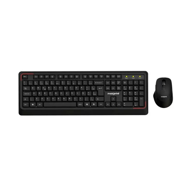 Kit Teclado E Mouse Sem Fio Maxprint Cw2000 - Abnt2 - Ergonômico - 1600dpi - Preto