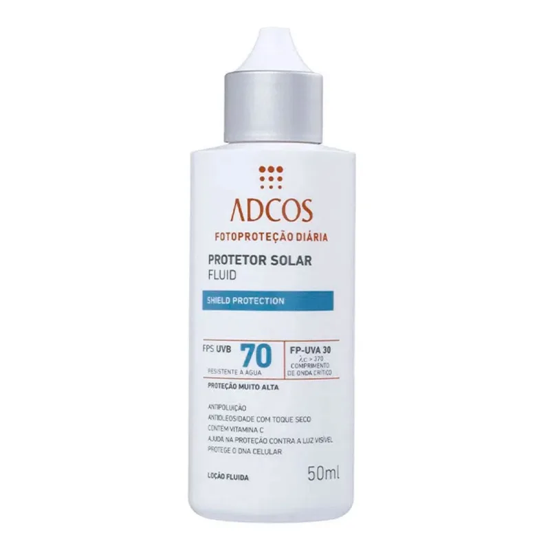 Protetor Solar Facial Adcos Fluid Shield Protection FPS70 50ml - ADCOS
