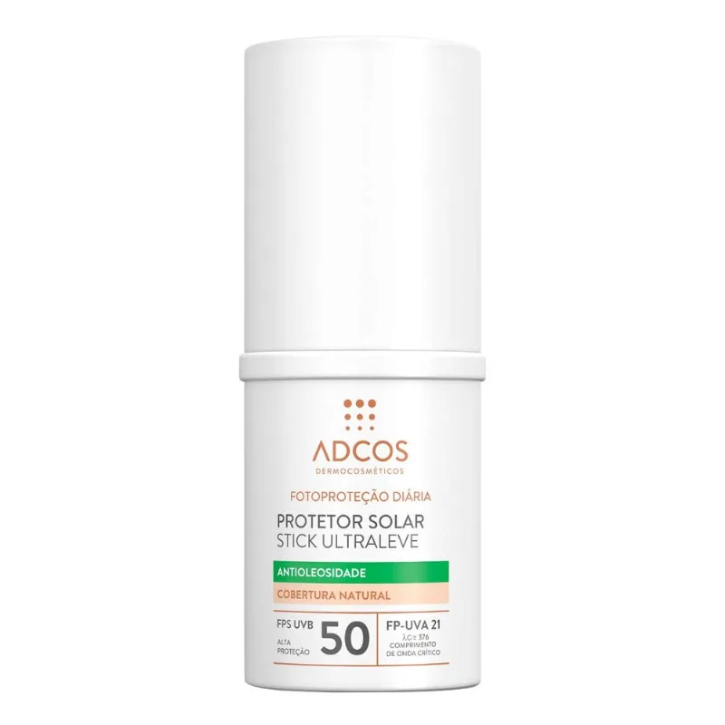 Protetor Solar Facial Adcos FPS 50 Ultra Leve Beige 15g Stick
