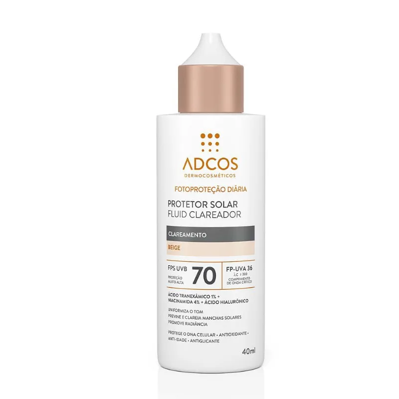 Adcos Fluid Clareador FPS70 Protetor Facial Cor Beige 40ml