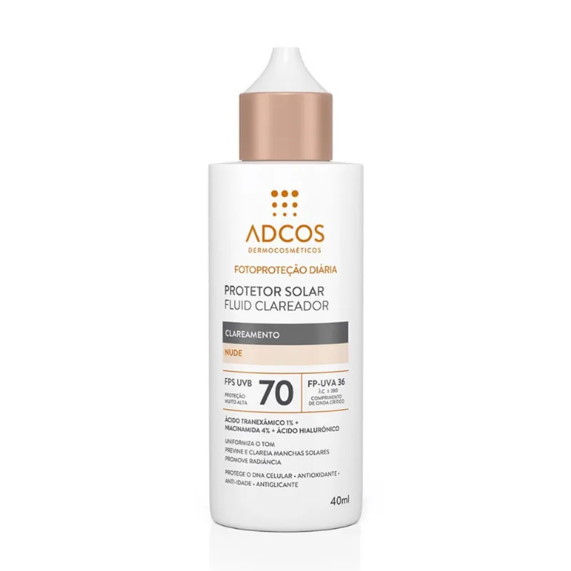 Adcos Protetor Solar Clareador Fluid FPS70 Nude 40ml 9740