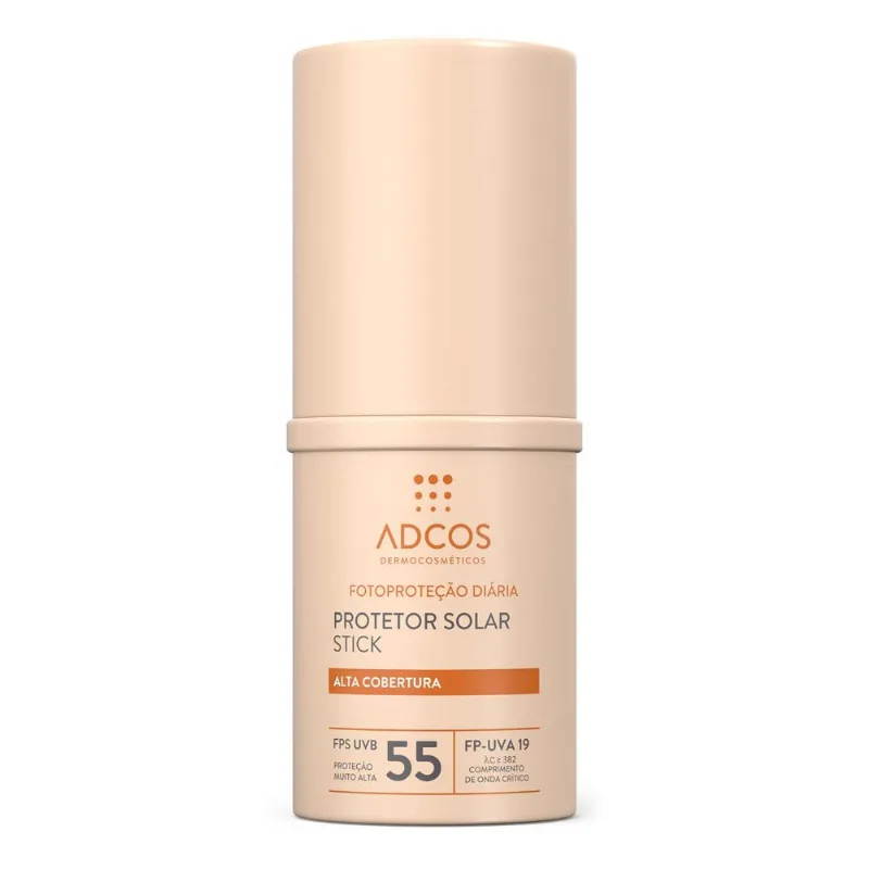 Protetor Solar Facial Adcos FPS 55 Base Nude 17g Stick