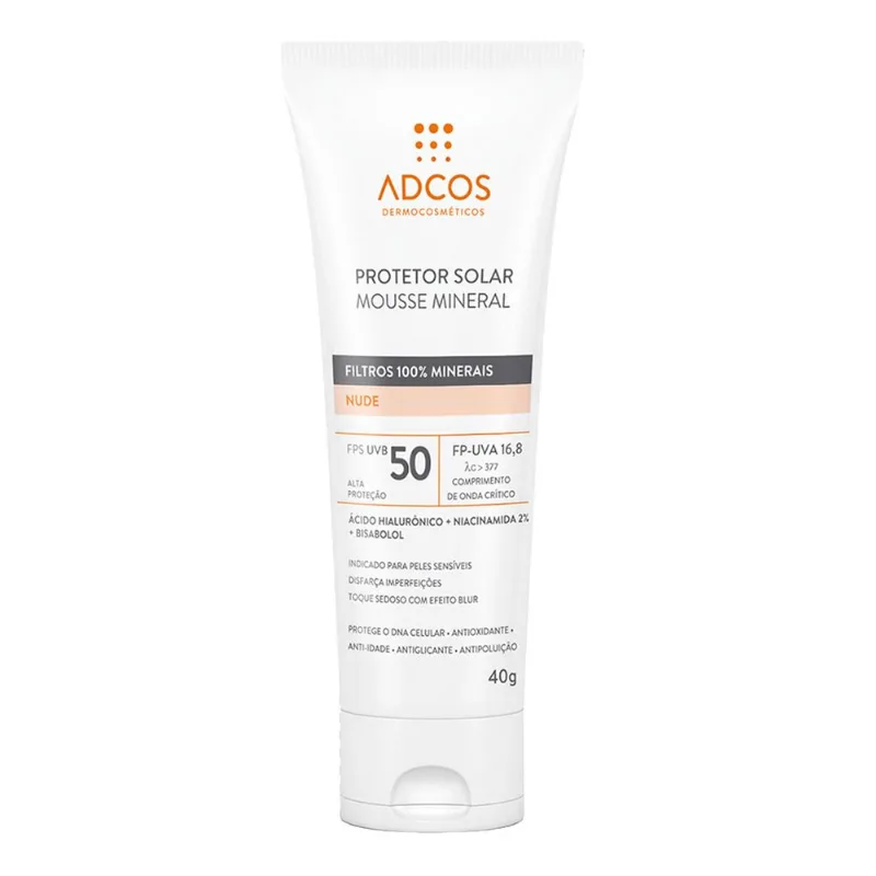 Protetor Solar Adcos Mousse Mineral Fps 50 Nude 40g