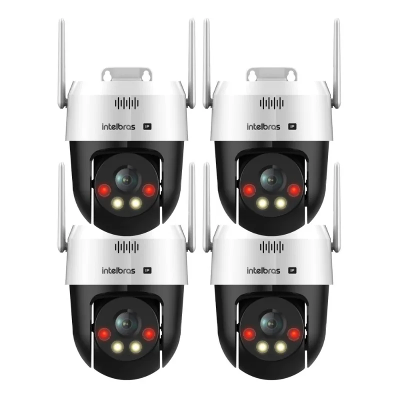 Kit 4 Câmeras Ip Vipw 1300 Mini Intelbras Wi-Fi
