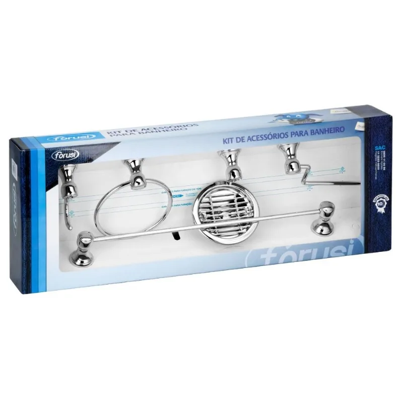 Kit De Acessorios 5008 Classic 5 Peças Cromado Forusi