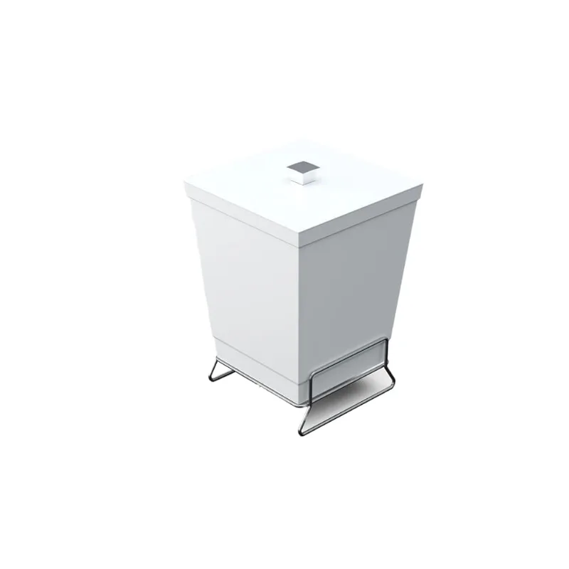 Lixeira quadrada com suporte Stolf 6,5L branca - STOLF