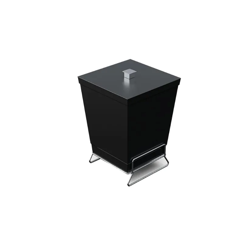 Lixeira quadrada com suporte Stolf 6,5L preta