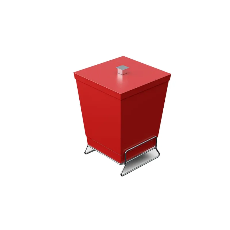 Lixeira quadrada com suporte Stolf 6,5L vermelha - STOLF