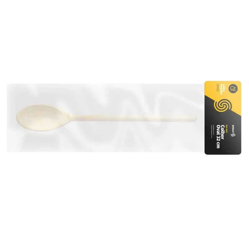Colher em madeira oval Stolf 32cm