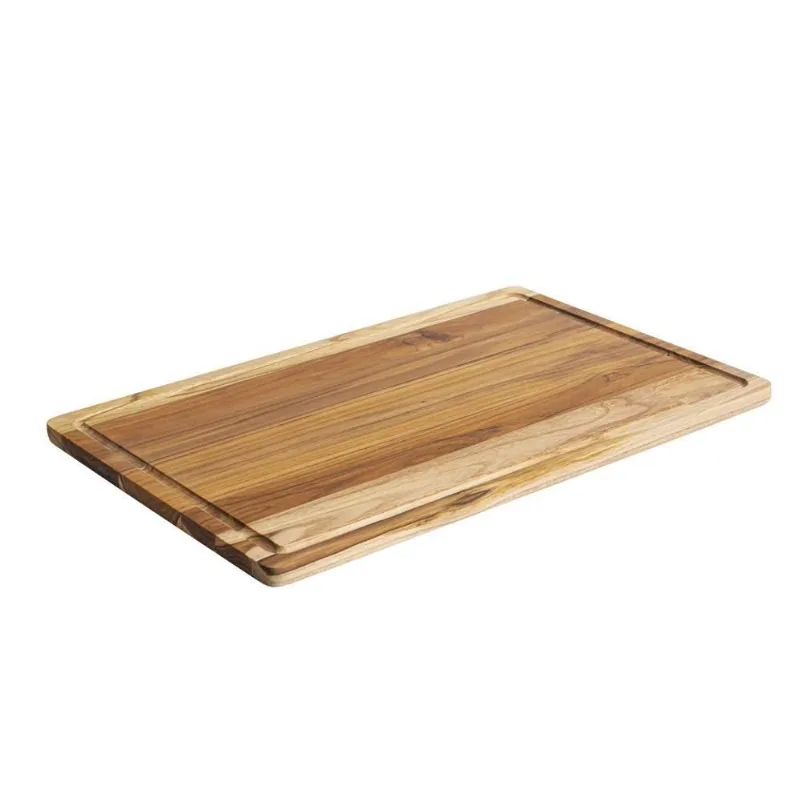 Tábua Churrasco Com Canaleta 58Cmx38cm Madeira Teca Stolf - Madeira - STOLF