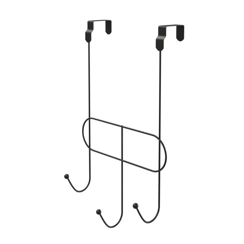 Cabide Multiuso De Porta 3 Ganchos - Stolf Preto - STOLF