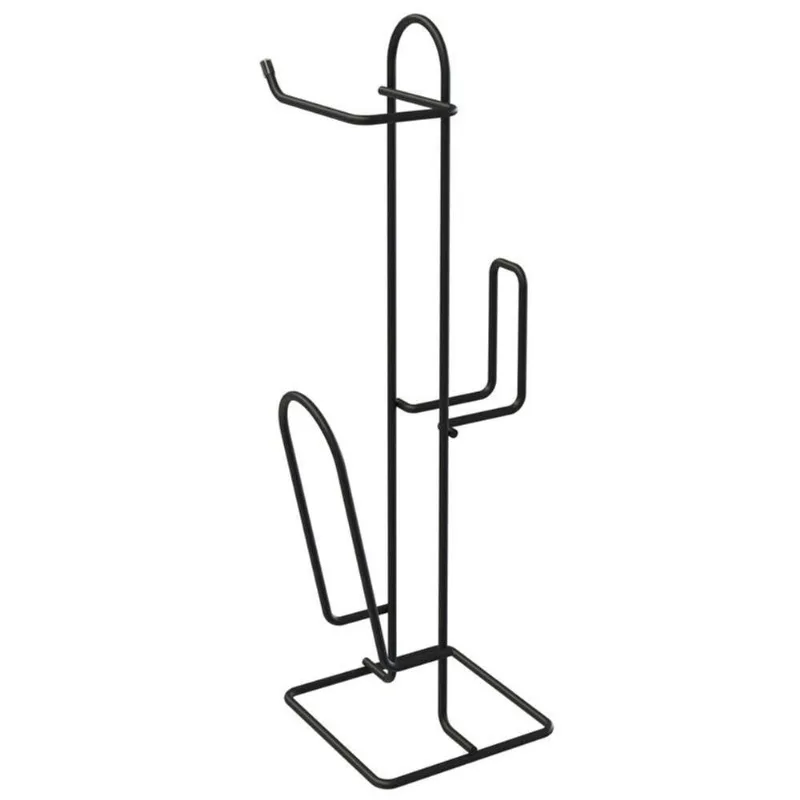 Suporte De Papel Higiênico Com Revisteiro-lenço Umedecido - Stolf Preto - STOLF