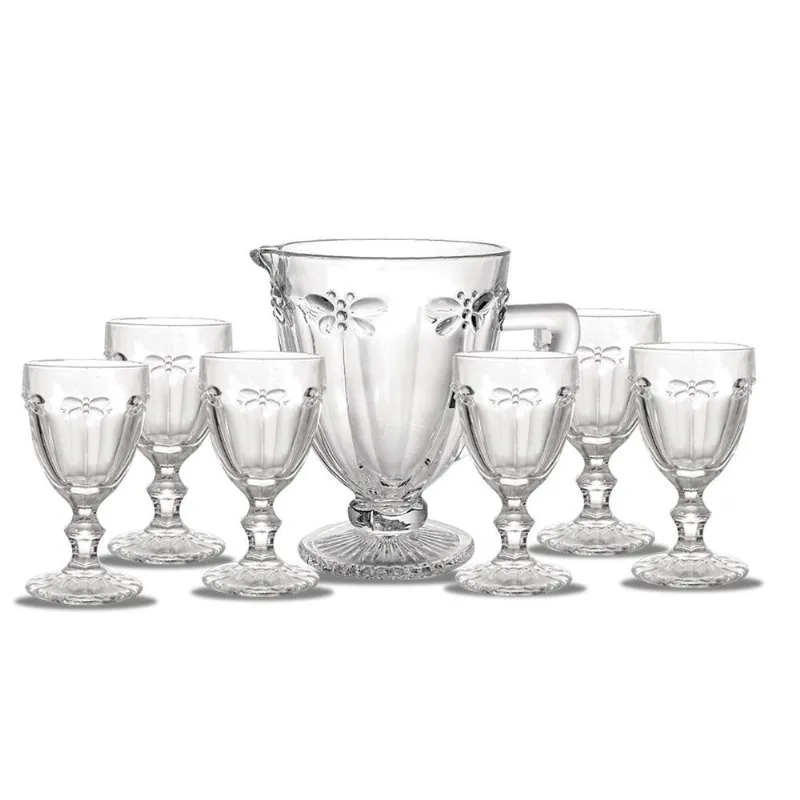Kit Jarra 1L + 6 Taças New Libélula Clear