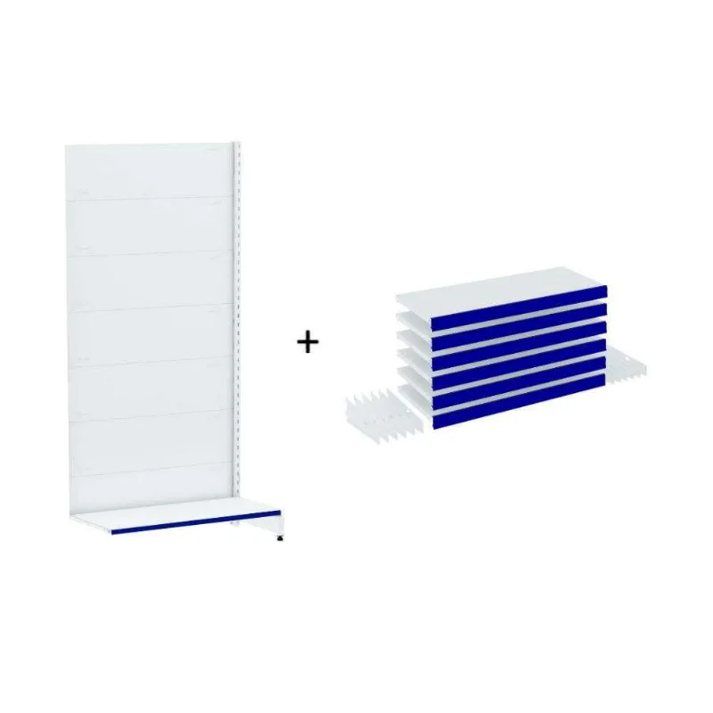 Gondola Parede 170 Amapa Flex Continua Branco 7 band pe Azul - Amapá
