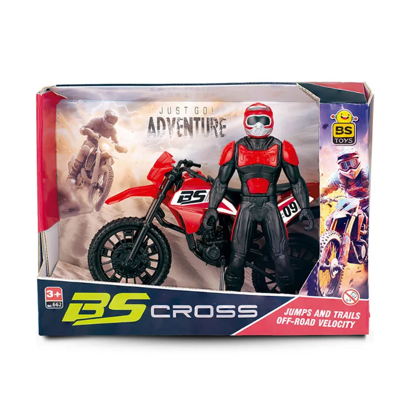 Kit Moto Com Boneco Bs Cross Bs Toys 662