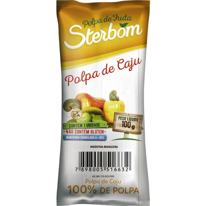 Polpa de Fruta Sterbom Congelada Caju 100g