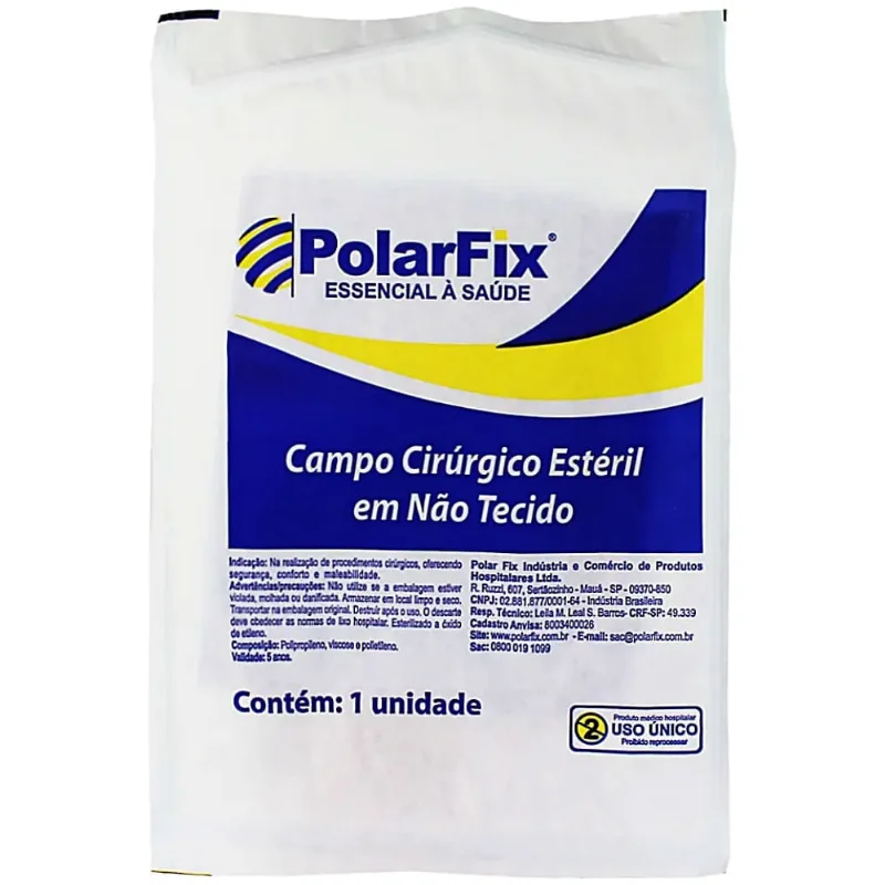 Campo Cirúrgico TNT PolarFix 50X50cm Estéril - unidade