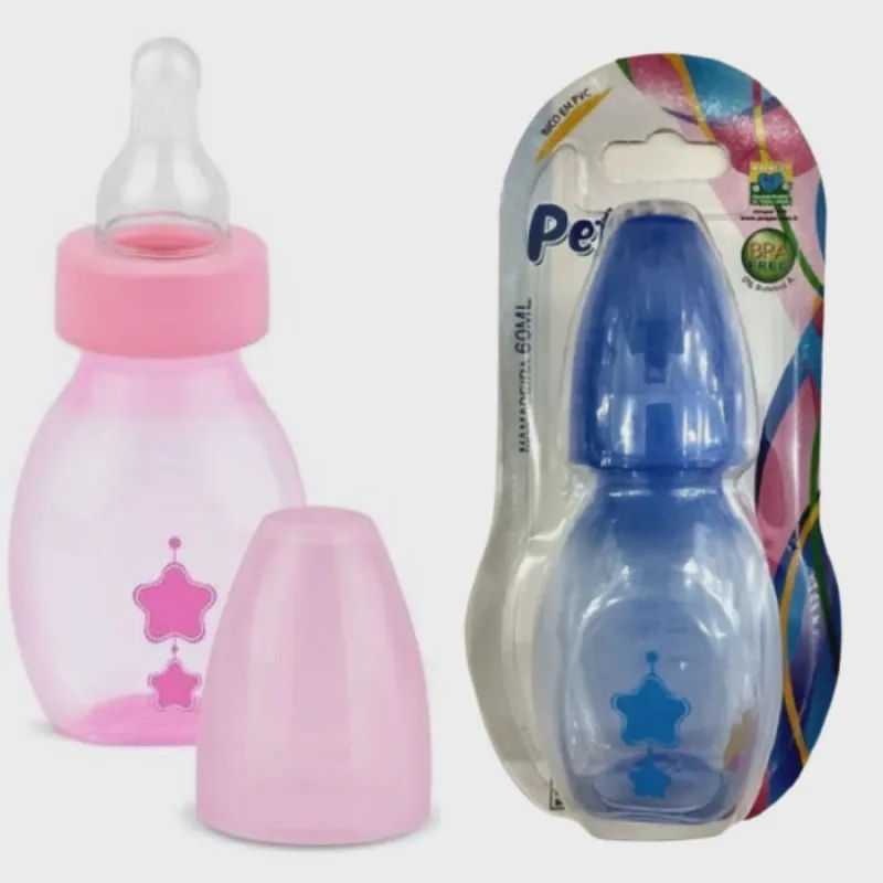 Mini Mamadeira color c/ Bico pvc 60ml