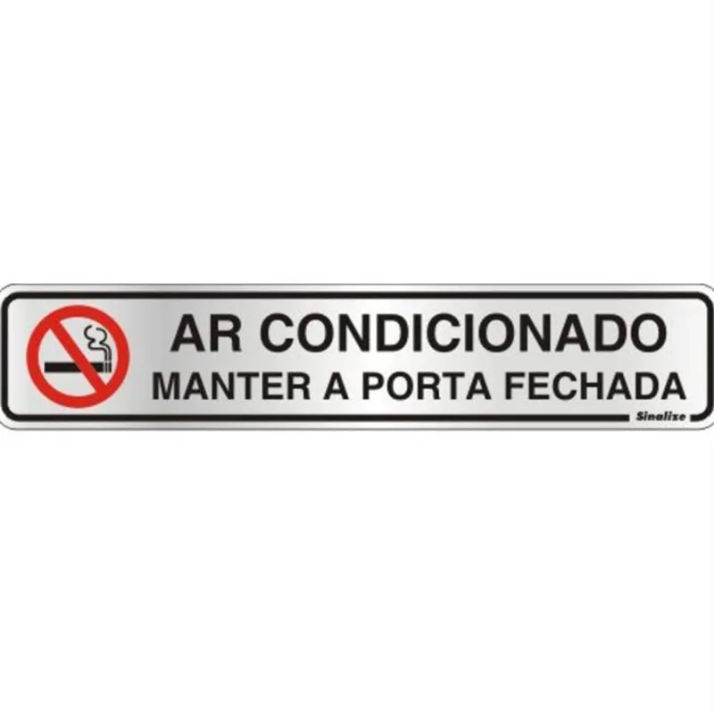 Placa De Alumínio Auto-adesiva 5x25cm Ar Condicionado - 100 An - Sinalize Placa Auto-ades.5x25cm(ar Condic)sinaliz 100an - Sinalize