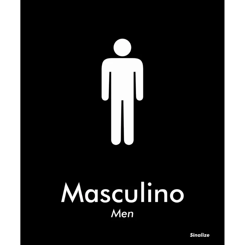 Placa Em Poliestireno 15X18Cm Masculino Port Ingles