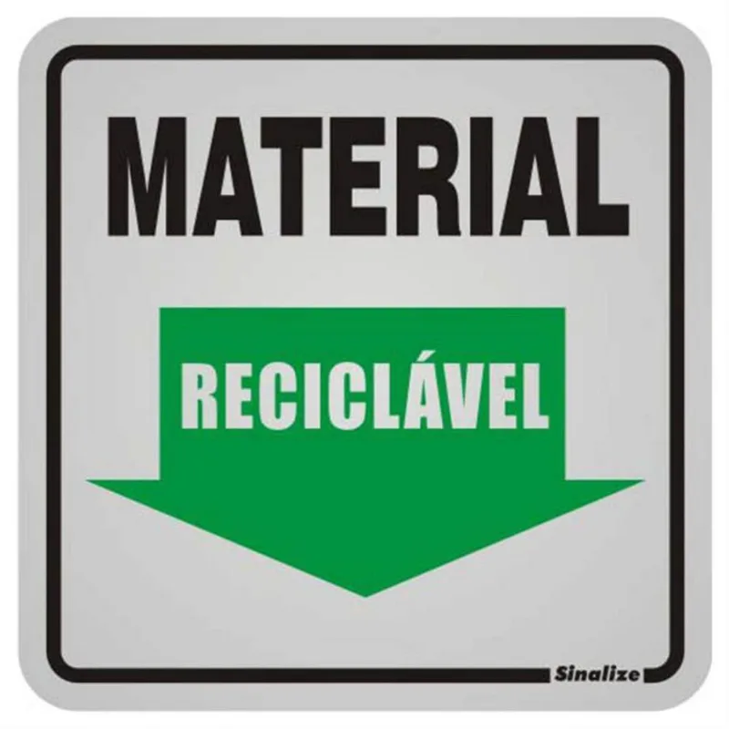 Placa De Alumínio Auto-adesiva 12x12cm Material Reciclável - 900 Aw - Sinalize Sinalize