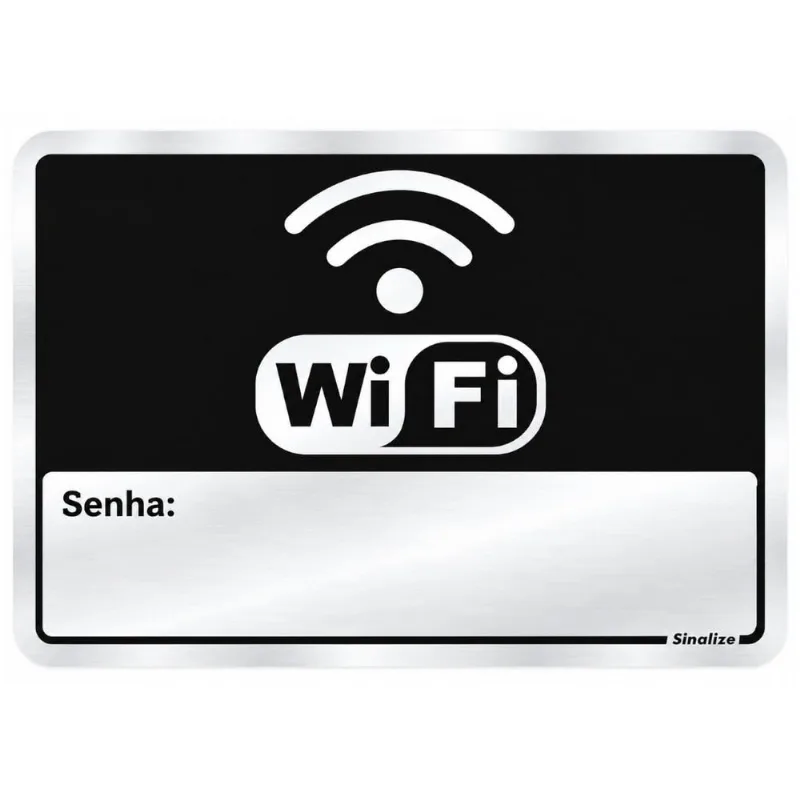 Placa de Sinalização Wi-Fi em Alumínio 16 x 23 cm 150AR - Sinalize Sinalize