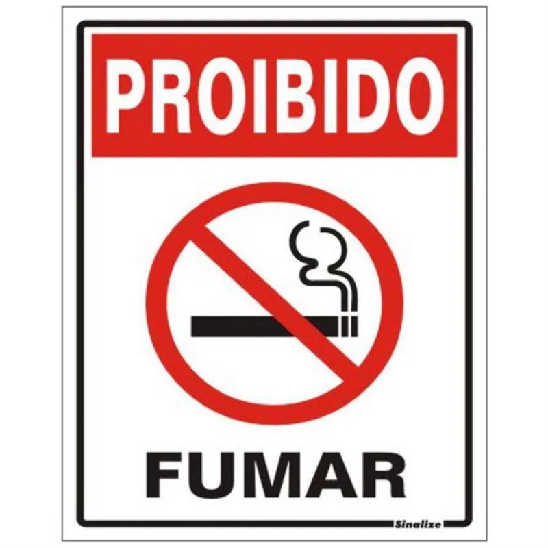 Placa De Poliestireno Auto-adesiva 20x15cm Proibido Fumar - 220 Ab - Sinalize Sinalize