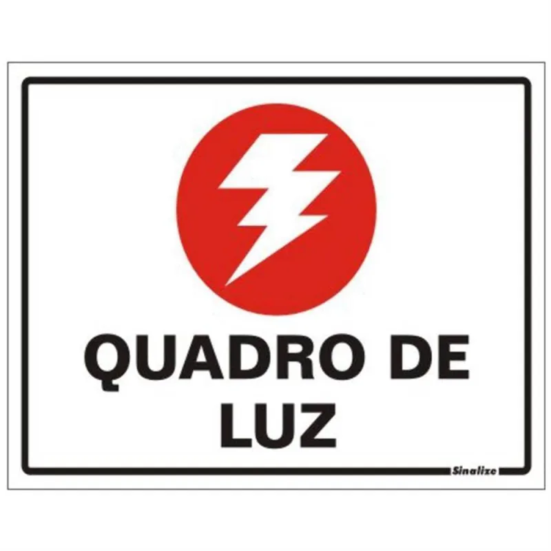 Placa De Poliestireno Auto-adesiva 20x15cm Quadro De Luz - 220 Al - Sinalize Placa 20x15 Quadro De Luz 220al Sinalize - Sinalize - Casa E Construção