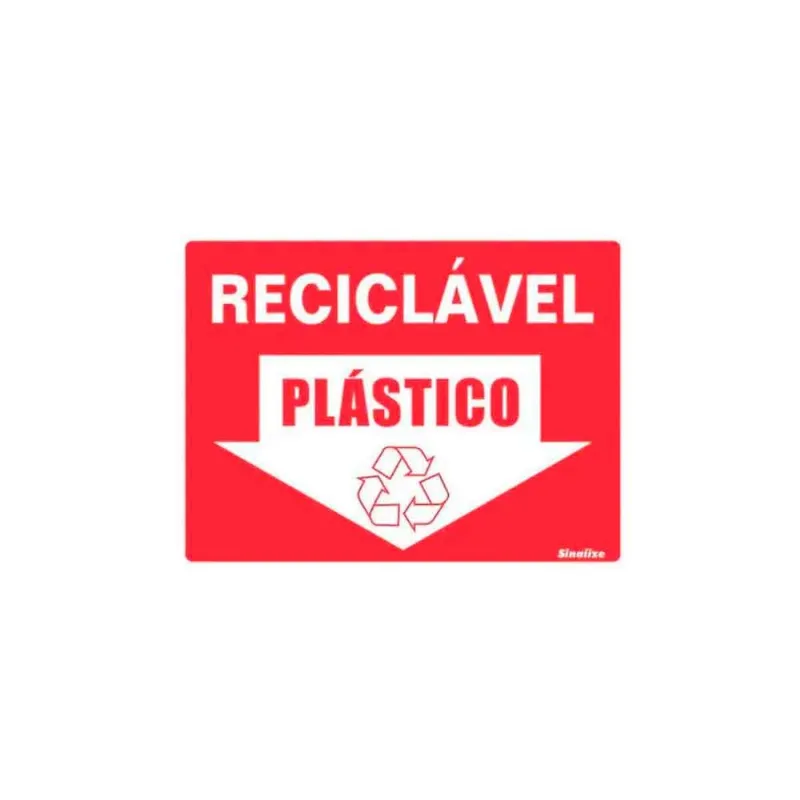 Placa de Sinalização em PS 15x20cm Plástico Reciclável Sinalize Peça