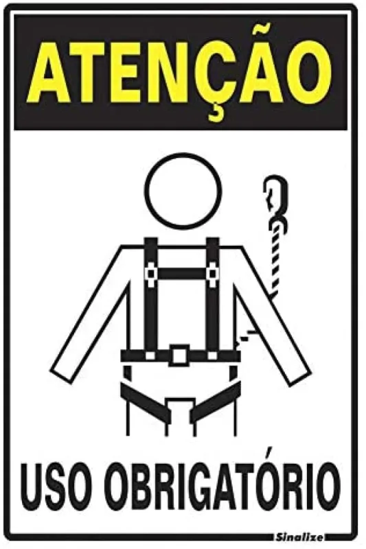 Placa 20x30 Atenção Obrigatorio Uso de Cinto de Segurança - Sinalize